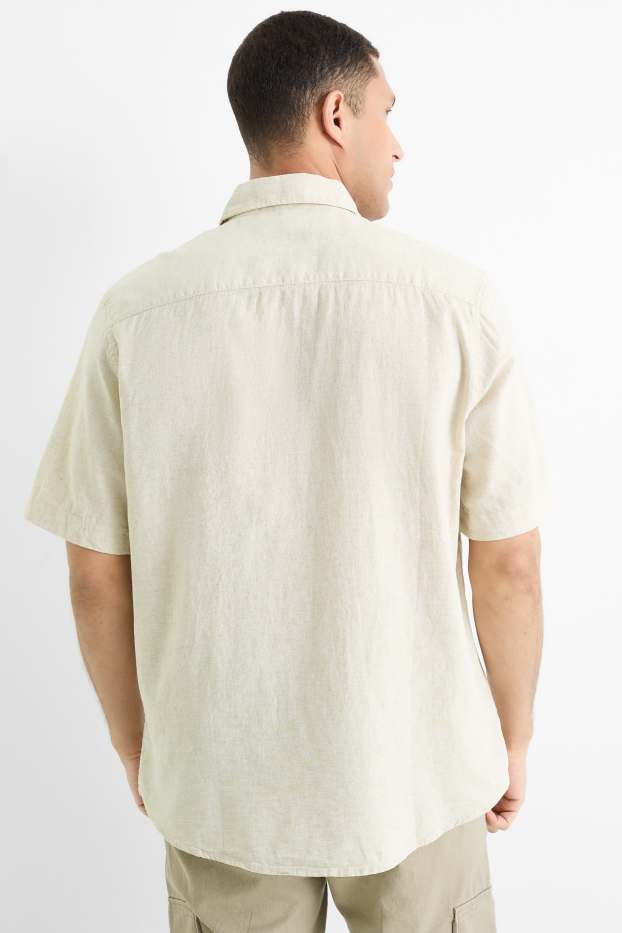 Hommes - Chemise - regular fit - col kent - beige clair