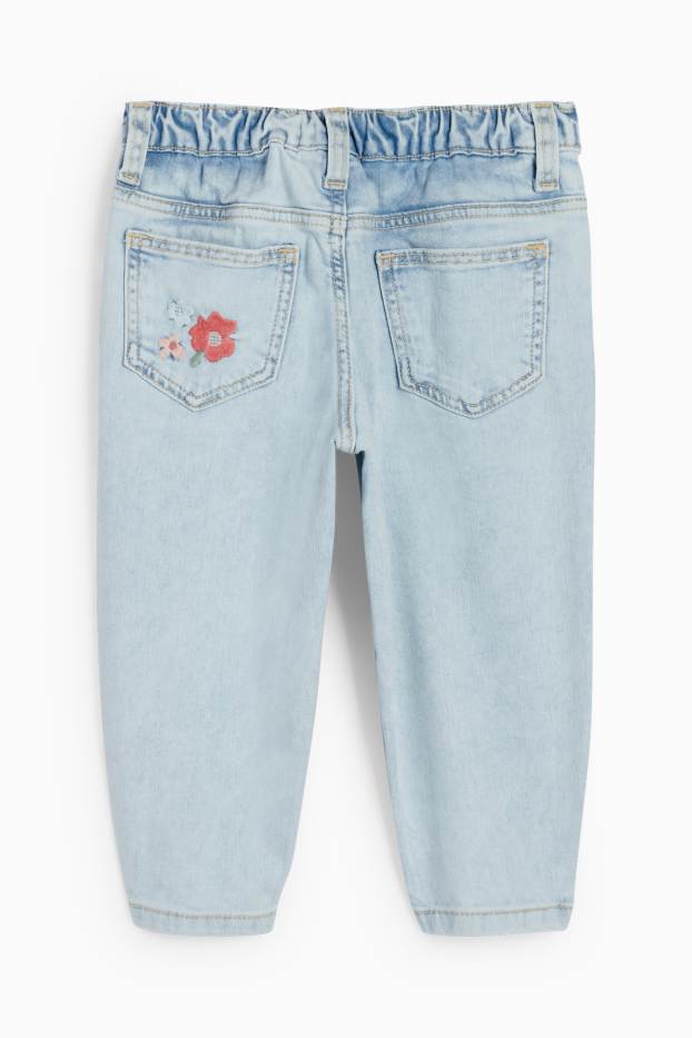 Kinder Mädchen - Blume - Relaxed Jeans - LYCRA® - helljeansblau