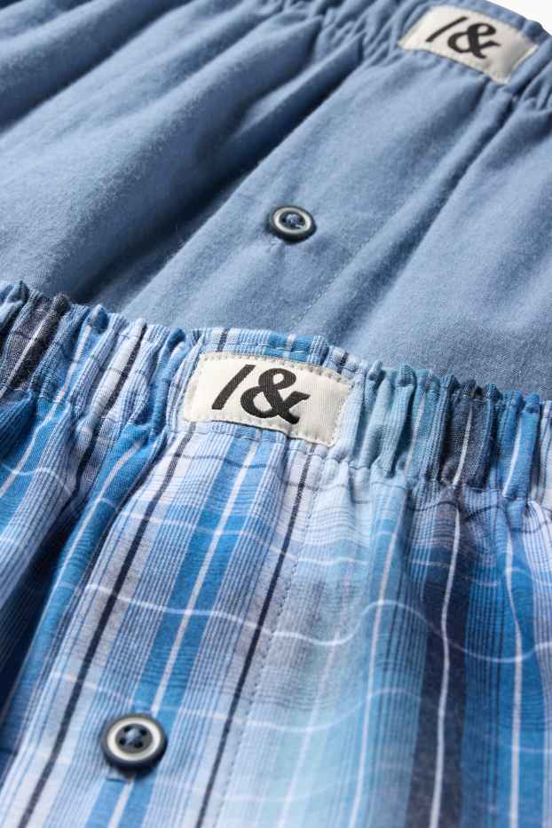 Herren - Multipack 2er - Boxershorts - gewebt - hellblau