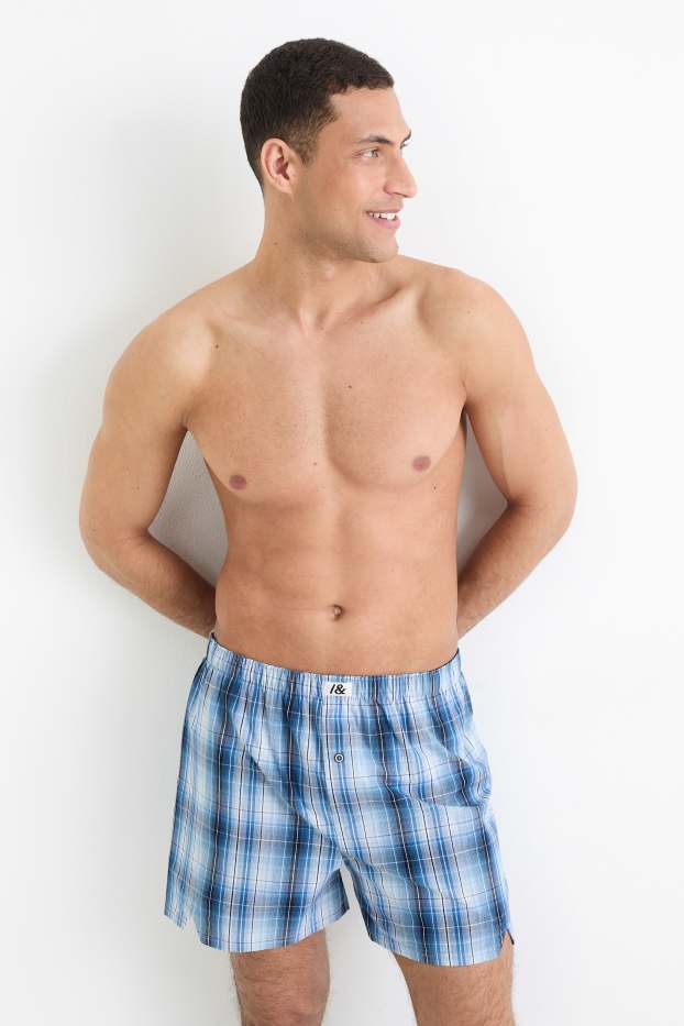 Herren - Multipack 2er - Boxershorts - gewebt - hellblau