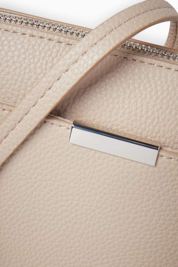 Dames - Schoudertas - imitatieleer - licht beige