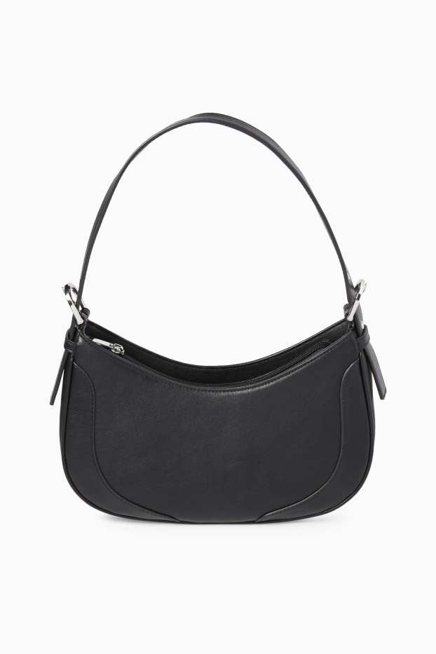 Women - Shoulder bag - faux leather - black