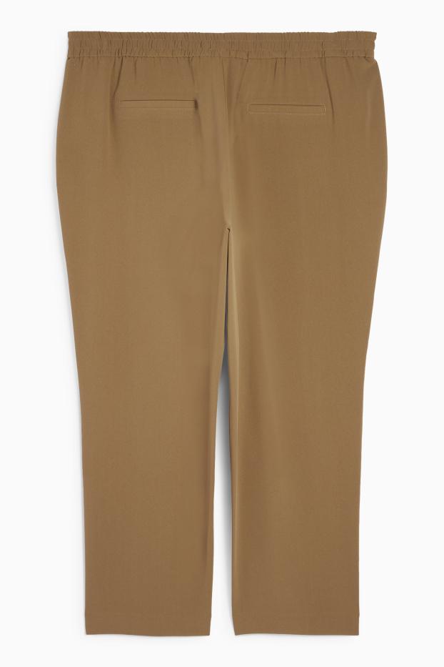 Donna - Pantaloni di stoffa - vita media - tapered fit - kaki