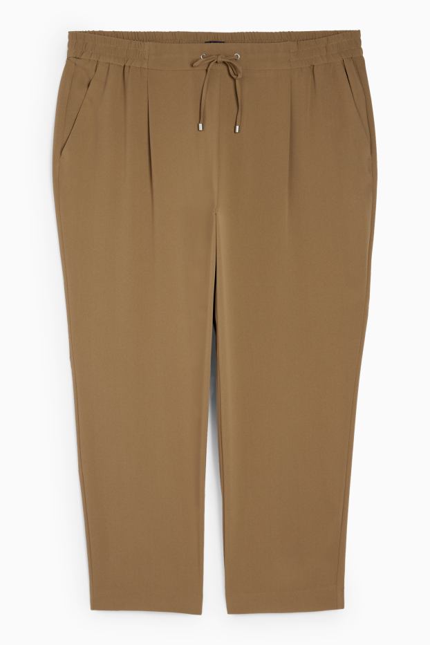 Donna - Pantaloni di stoffa - vita media - tapered fit - kaki