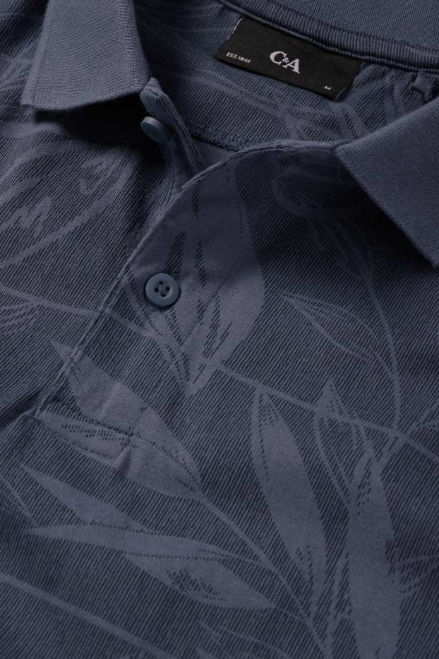 Hommes - Polo - à motif - bleu foncé