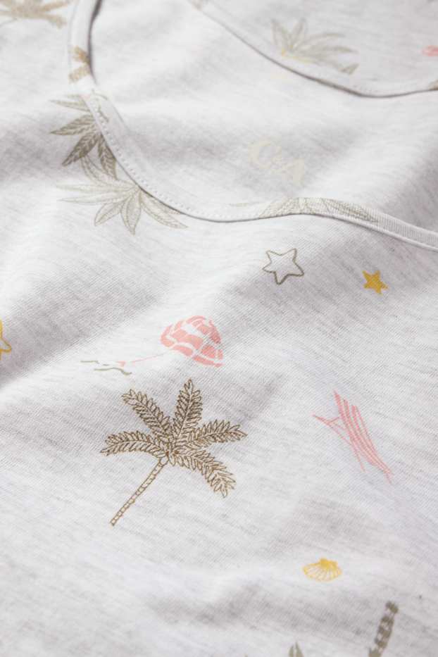 Women - Nightdress - patterned - light gray-melange