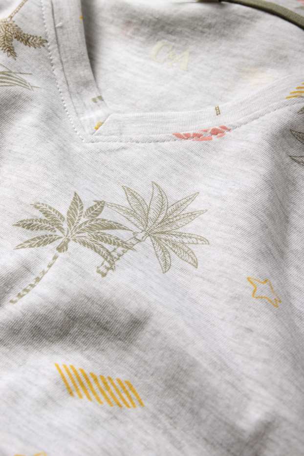 Femmes - Pyjama - à motif - gris clair chiné