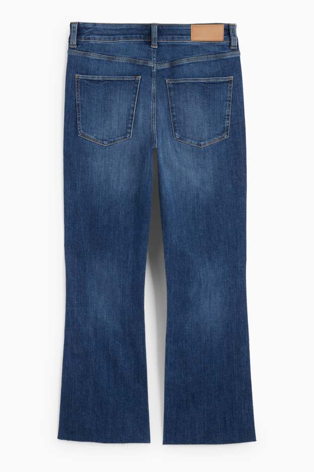 Women - Bootcut jeans - mid-rise waist - denim-dark blue