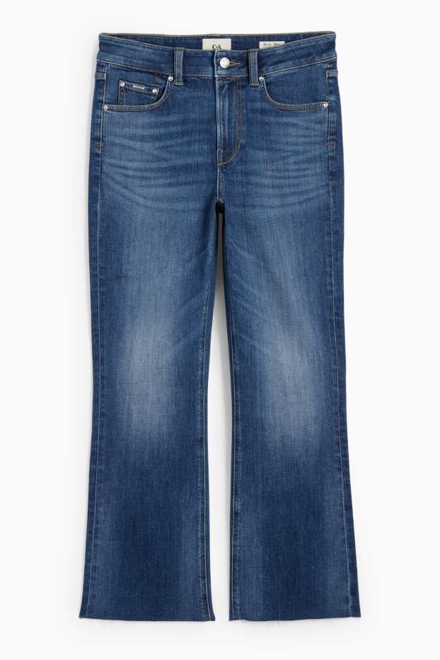 Women - Bootcut jeans - mid-rise waist - denim-dark blue