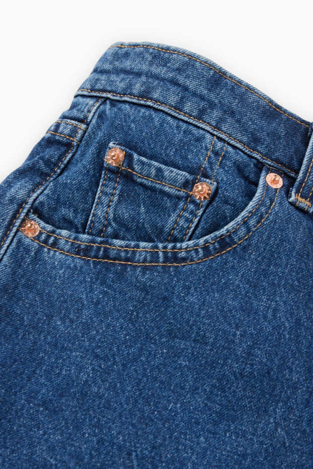 Dames - Mom short - high waist - LYCRA® - jeansdonkerblauw