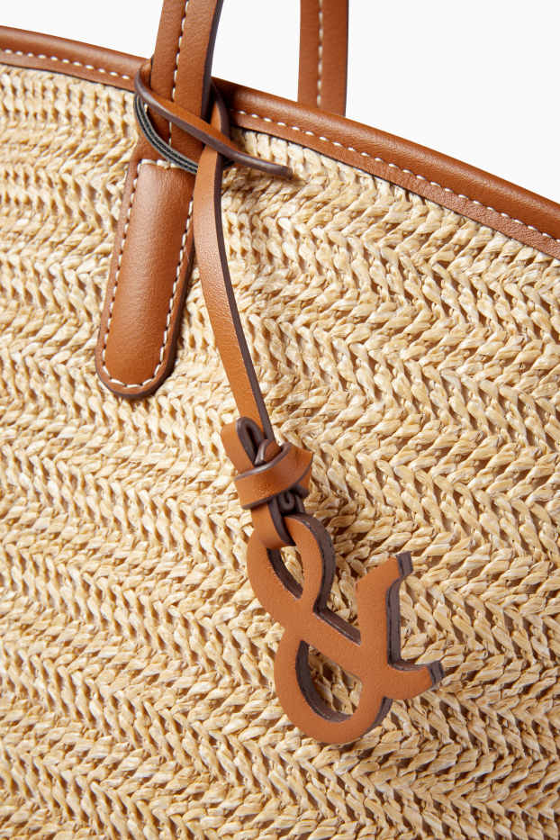 Femmes - Grand cabas en paille - beige