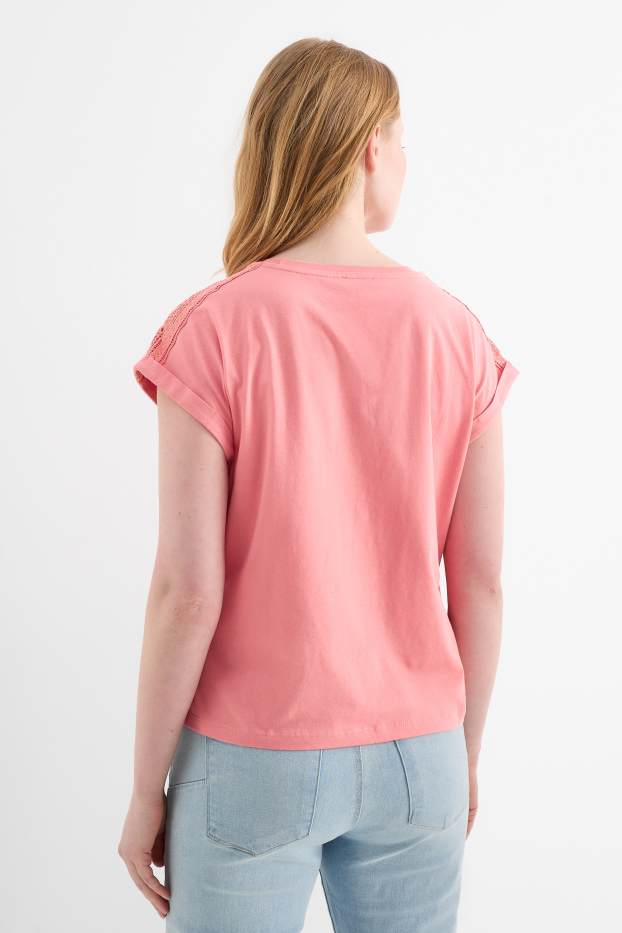 Dámské - Tričko - regular fit - růžová