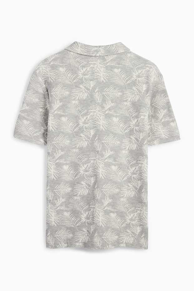 Herren - Poloshirt - gemustert - grau