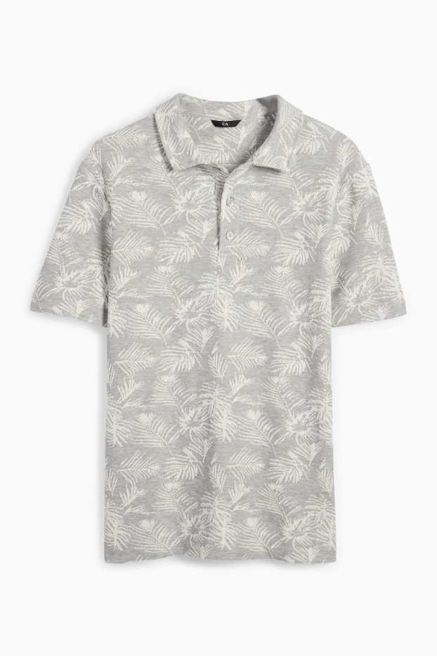 Herren - Poloshirt - gemustert - grau