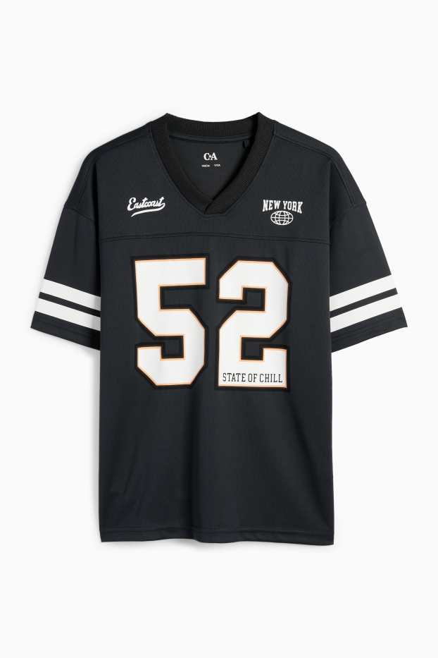 Children Boys - Football - short sleeve T-shirt - black