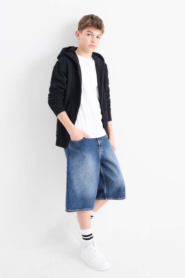 Kinderen: jongens - Bermuda van spijkerstof - jeansblauw