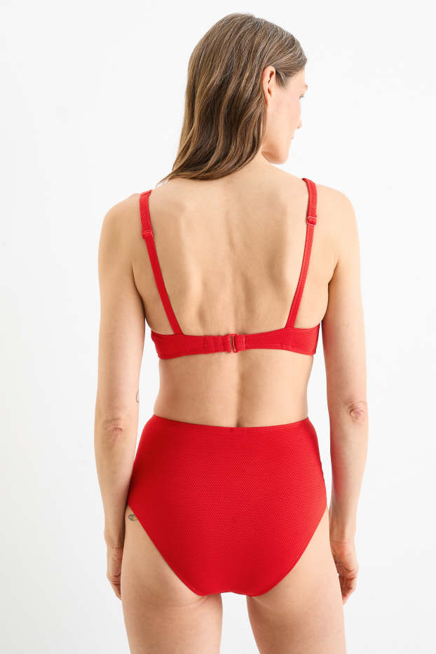 Kobiety - Góra od bikini z supełkiem - LYCRA® XTRA LIFE™- wyściełana - czerwony