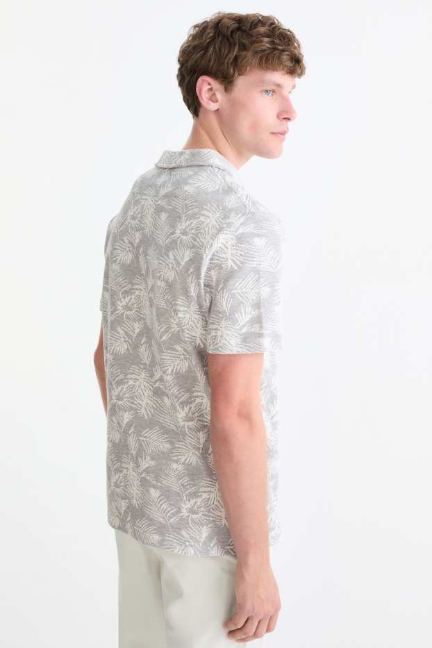 Herren - Poloshirt - gemustert - grau