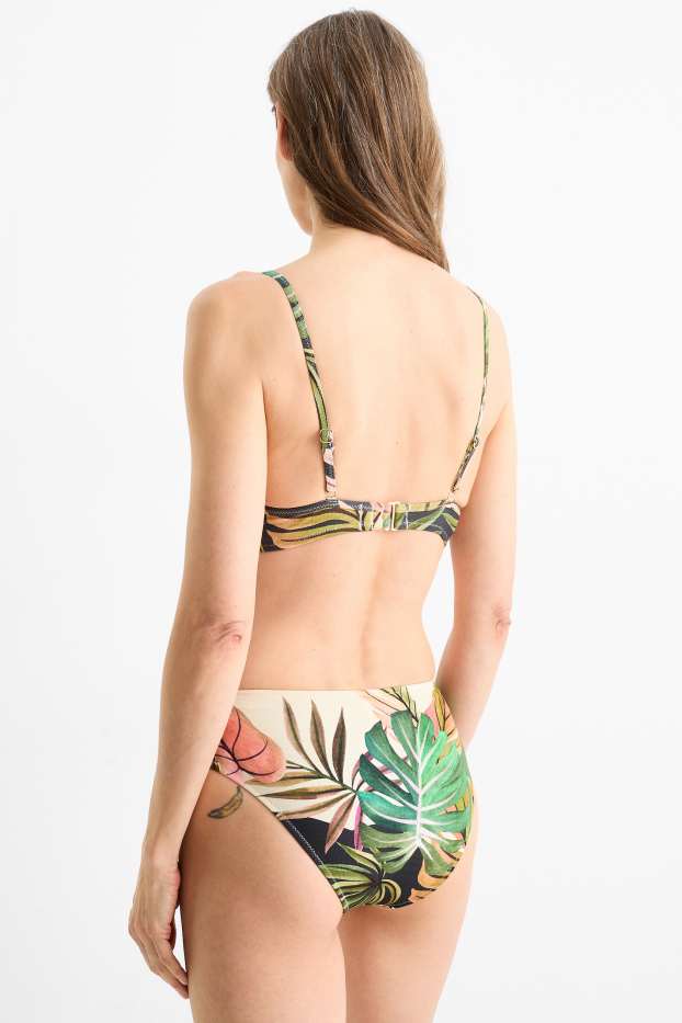 Women - Bikini bottoms - mid-rise waist - LYCRA® XTRA LIFE™ - patterned - green