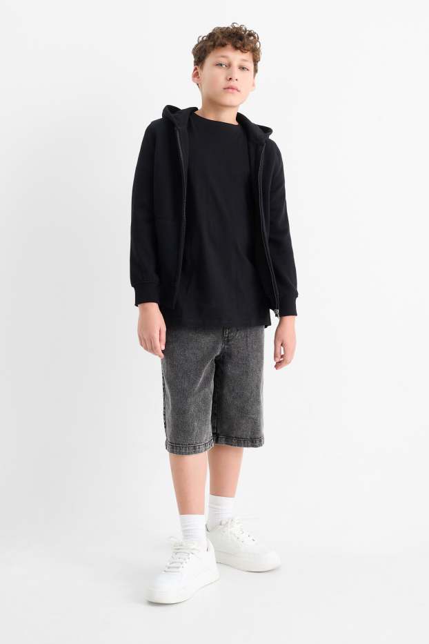 Children Boys - Denim Bermuda shorts - denim-dark gray