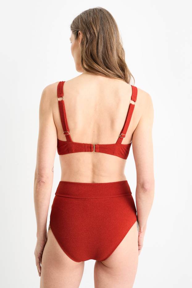 Dona - Top de biquini amb cèrcols - LYCRA® XTRA LIFE™ - texturat - vermell fosc