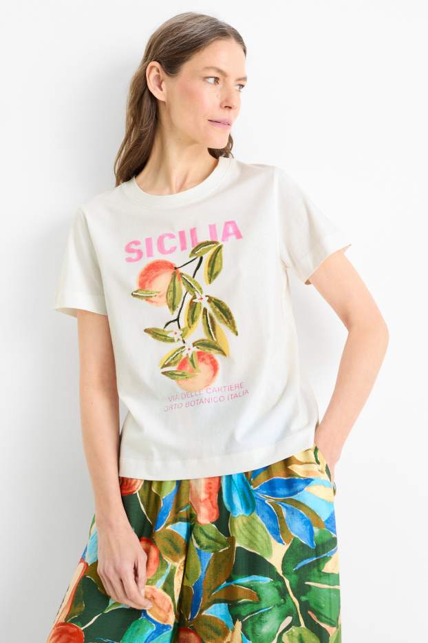 Damen - T-Shirt - Regular Fit - Sicilia - weiss