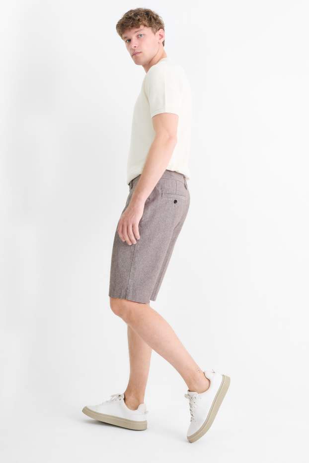 Herren - Shorts mit Leinen-Anteil - grau