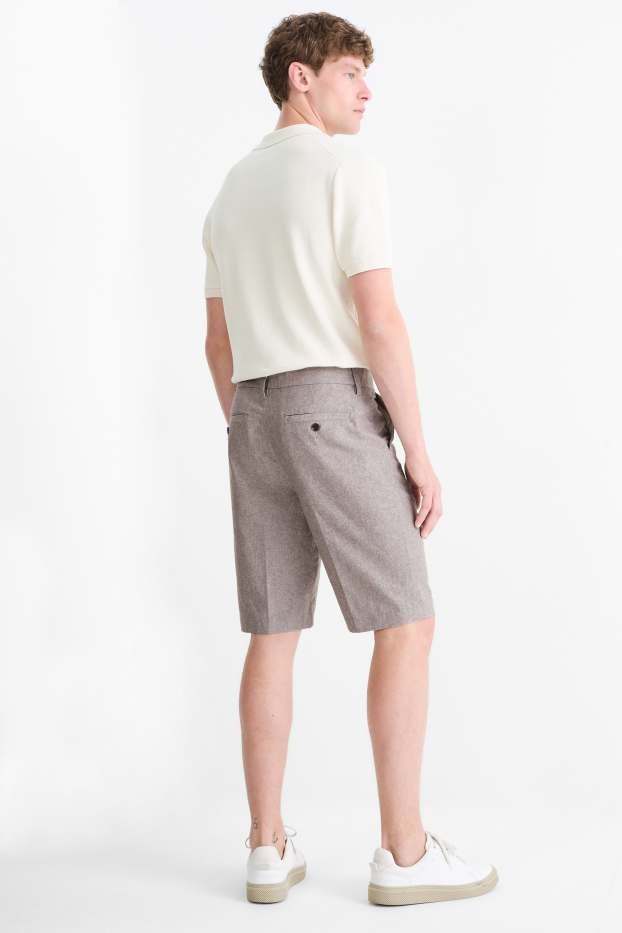 Herren - Shorts mit Leinen-Anteil - grau