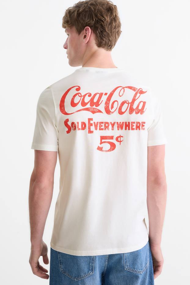 Herren - T-Shirt - Regular Fit - Coca-Cola - weiß