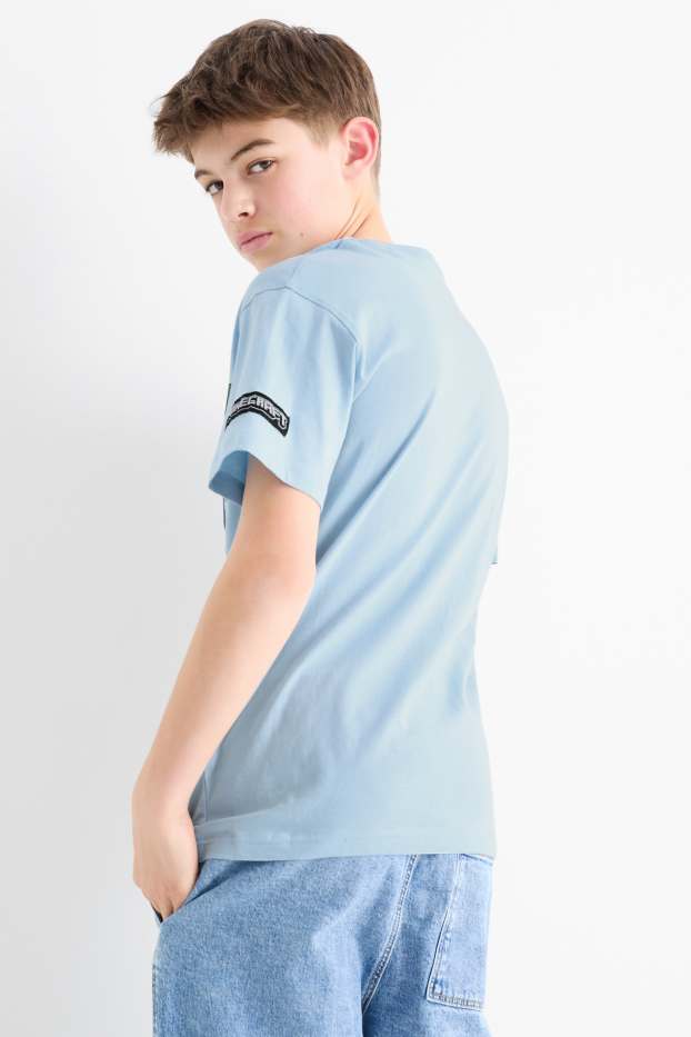 Niños: niños - Minecraft - camiseta de manga corta - azul claro