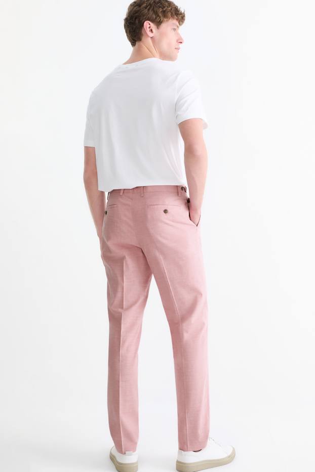 Bărbați - Pantaloni modulari cu conținut de in - regular fit - stretch - roz