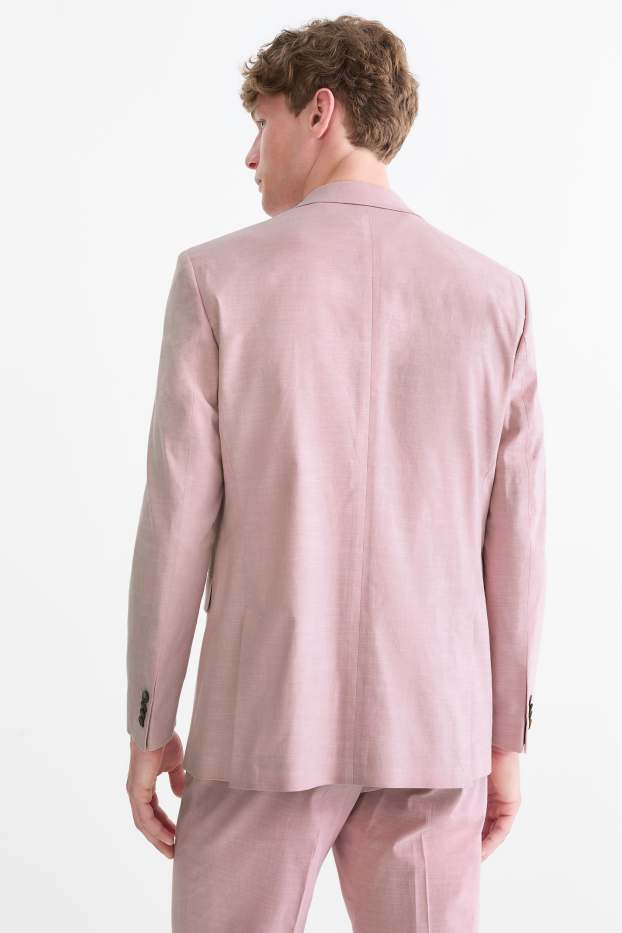 Hommes - Veste de costume en lin mélangé - regular fit - Flex - rose
