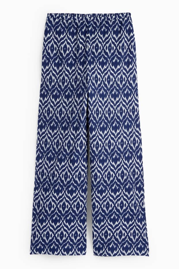 Children Girls - Jersey trousers - patterned - textured - dark blue