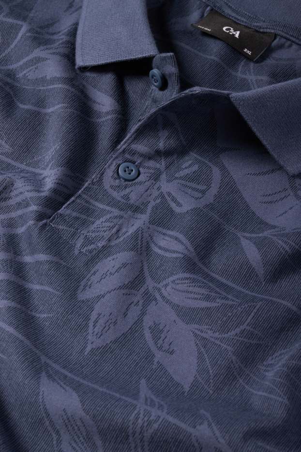 Hommes - Polo - à motif - bleu foncé