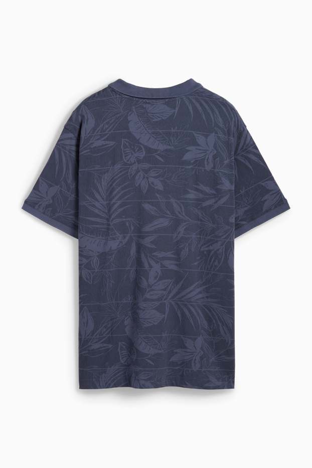 Hommes - Polo - à motif - bleu foncé