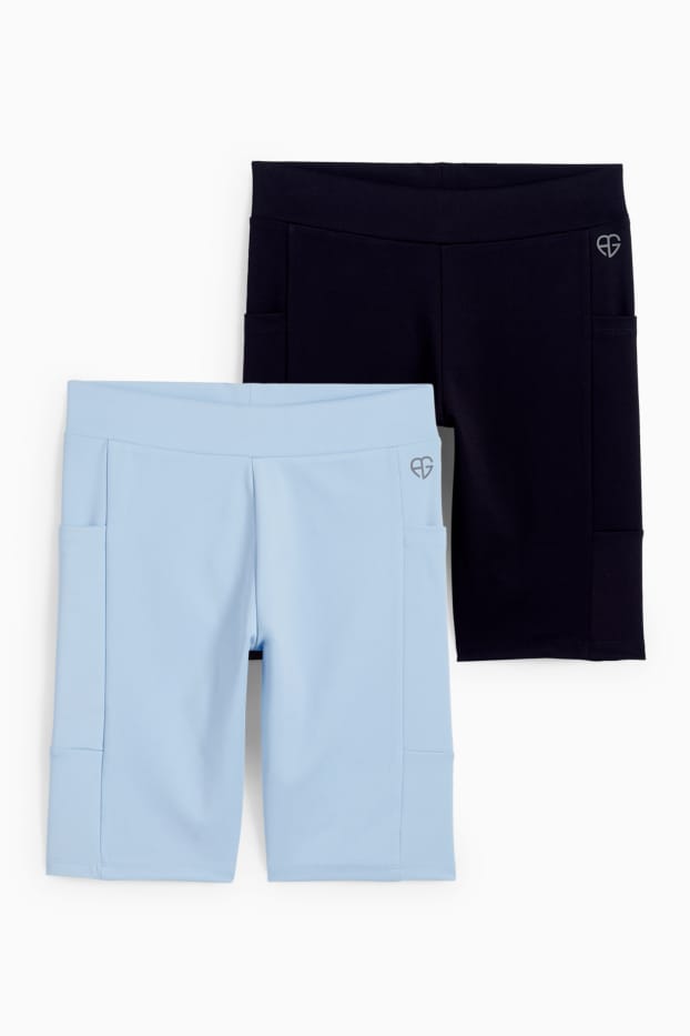 Enfants filles - Lot de 2 - cyclistes - bleu clair