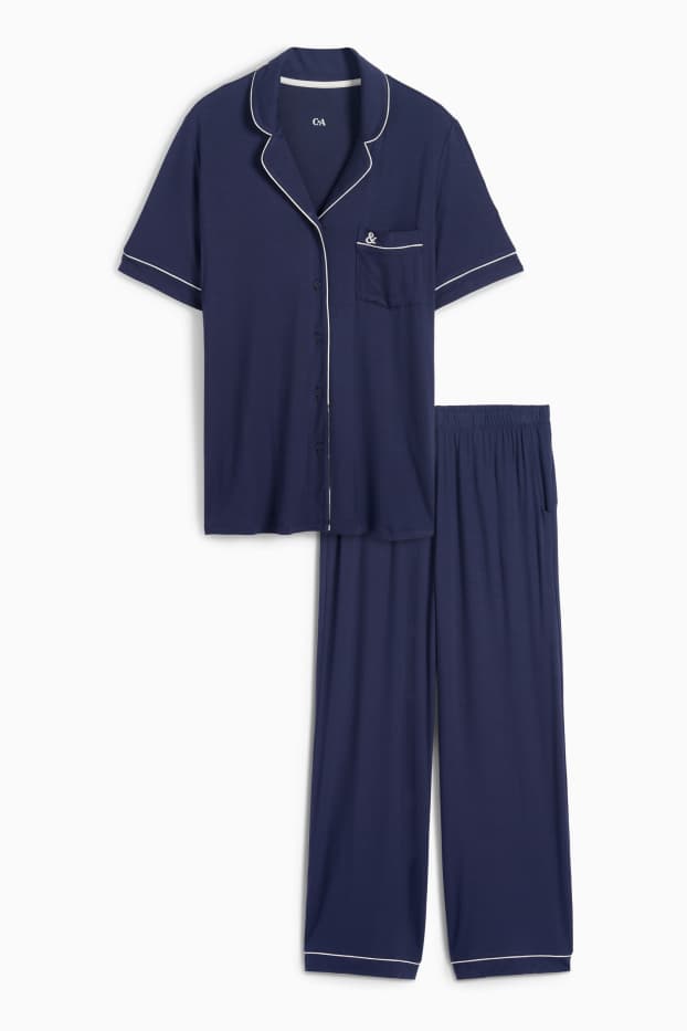 Femmes - Pyjama en viscose - bleu foncé