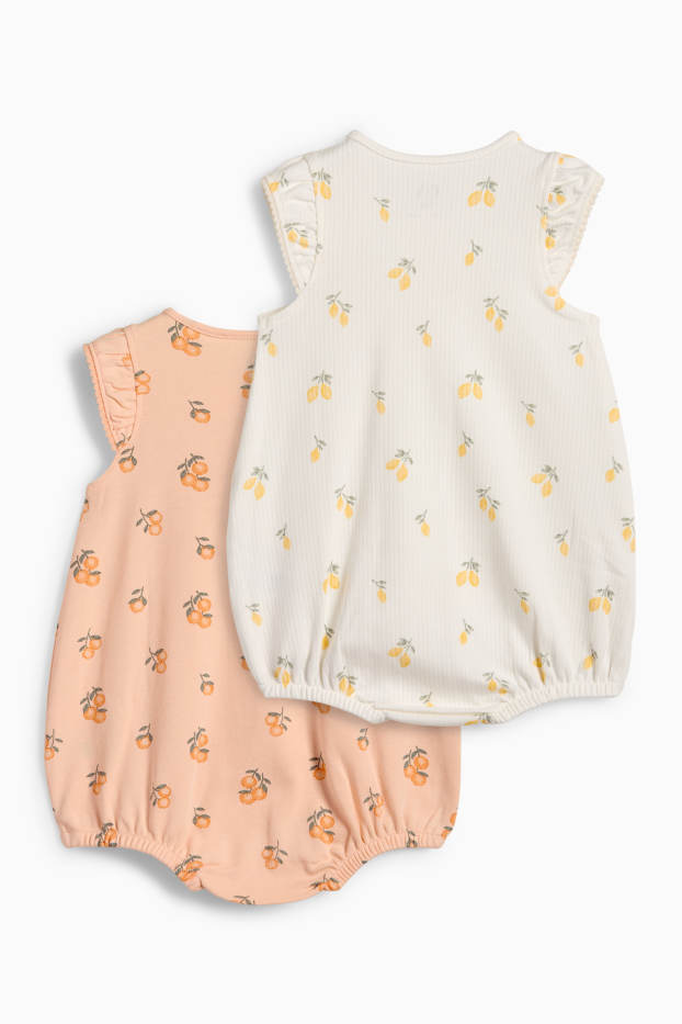 Baby Mädchen - Multipack 2er - Orangen und Zitronen - Baby-Schlafanzug - rosa