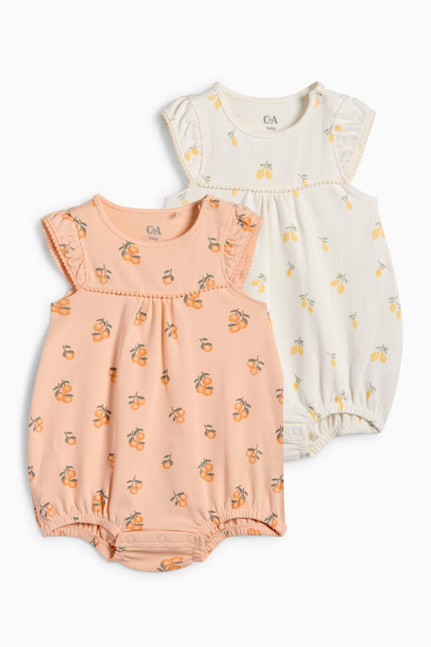 Baby Mädchen - Multipack 2er - Orangen und Zitronen - Baby-Schlafanzug - rosa