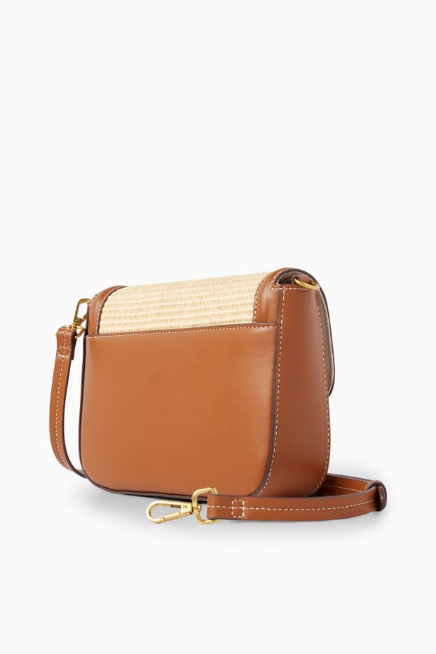 Femmes - Sac de paille à bandoulière amovible - marron clair