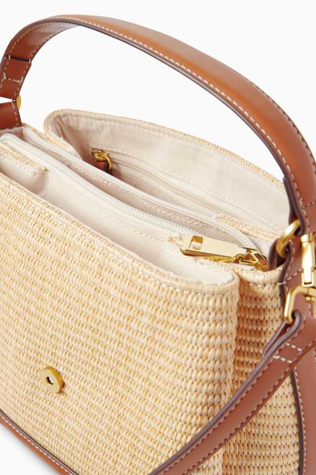 Femmes - Sac de paille à bandoulière amovible - marron