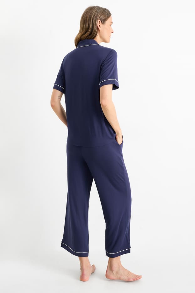 Femmes - Pyjama en viscose - bleu foncé
