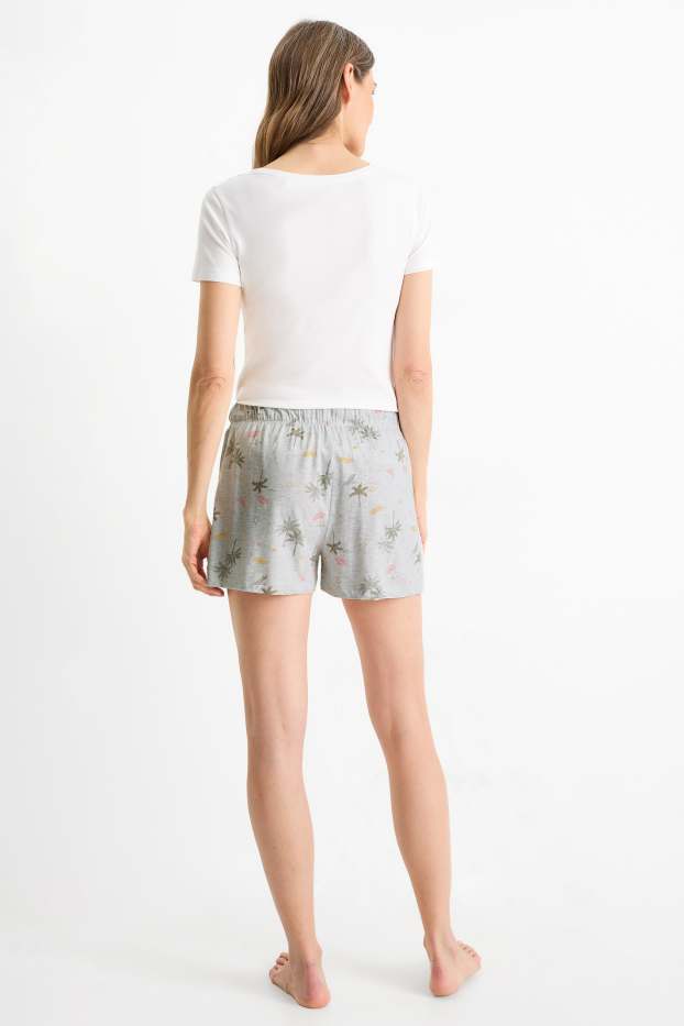 Donna - Confezione da 2 - shorts pigiama - grigio chiaro melange