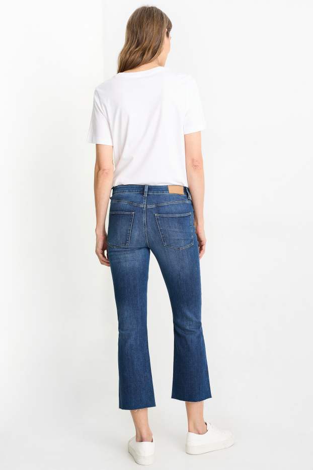 Women - Bootcut jeans - mid-rise waist - denim-dark blue