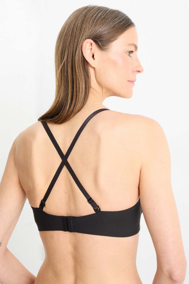 Femei - Sutien cu armătură - BALCONETTE - vătuit - LYCRA® - negru