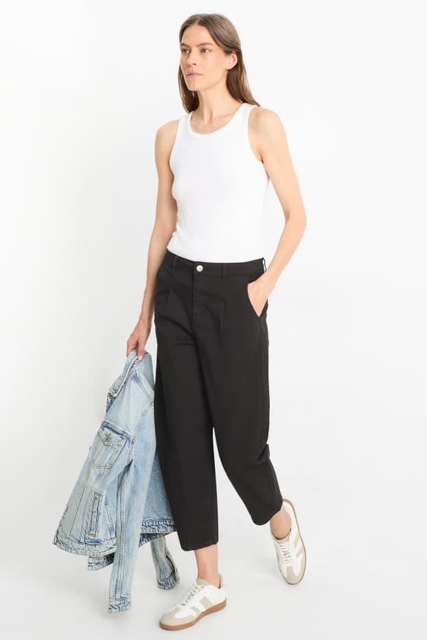 Femmes - Barrel jean - high waist - noir