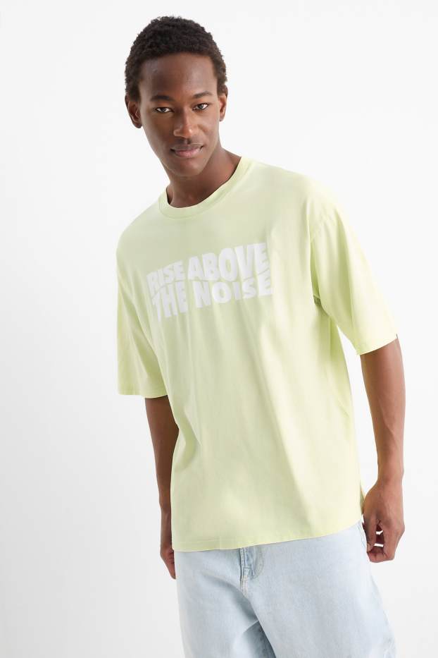 Uomo - T-shirt - oversize - verde menta