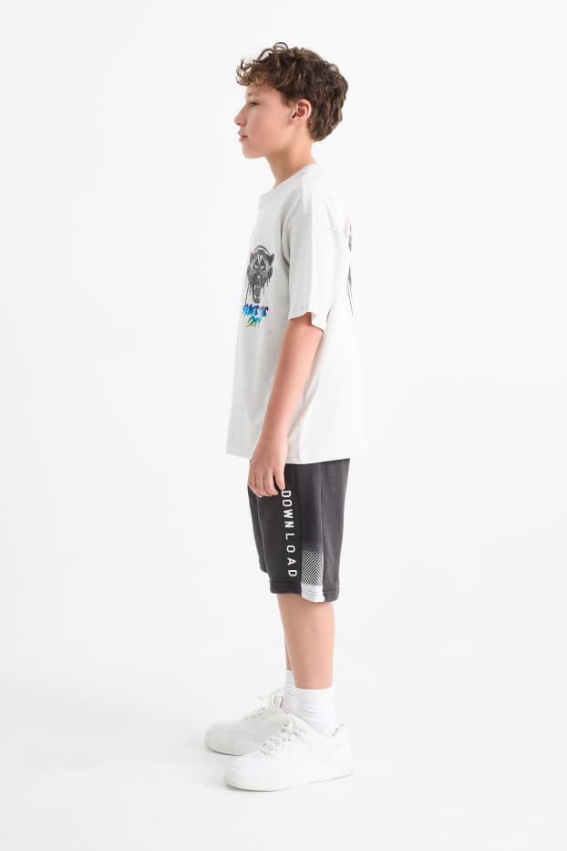 Bambini - Confezione da 3 - shorts di felpa - blu  / grigio