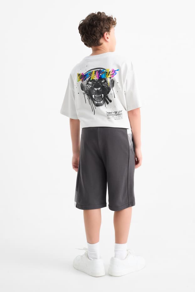 Bambini - Confezione da 3 - shorts di felpa - blu  / grigio