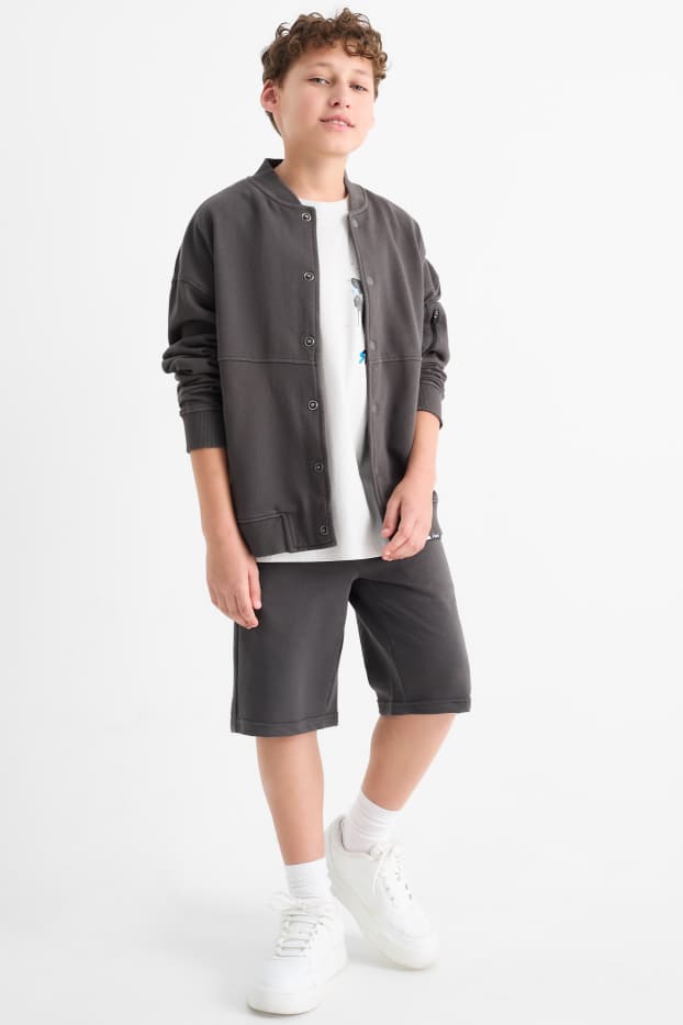 Bambini - Confezione da 3 - shorts di felpa - blu / grigio